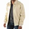 Pelle Pelle Plain Off White Leather Jacket