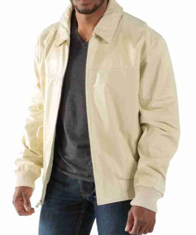 Pelle Pelle Plain Off White Leather Jacket