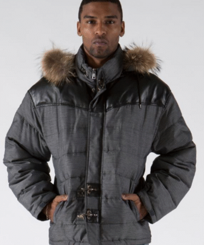 Pelle Pelle Shield Yoke Fur Gray Nylon Jacket