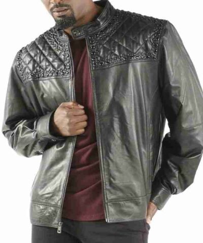 Pelle Pelle Studded Quilted Black Jacket