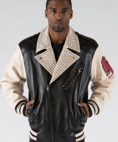 Pelle Pelle Varsity Biker Blackivory Plush Jacket
