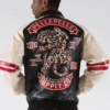 Pelle Pelle Varsity Biker Blackivory Plush Leather Jacket