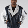 Pelle Pelle Varsity Biker Navy Plush Leather Jacket
