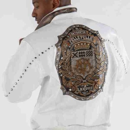 Pelle Pelle White Patched Leather Jacket
