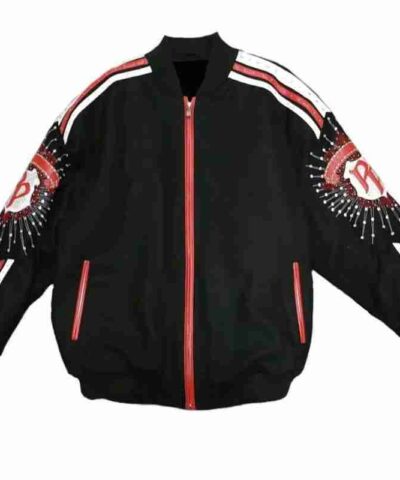 Pelle Pelle White and Red Stripe Wool Jacket