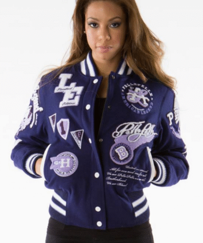 Pelle Pelle Women American Legend Blue Varsity Jacket