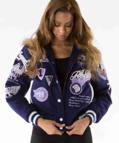 Pelle Pelle Women American Legend Purple Hooded Jacket