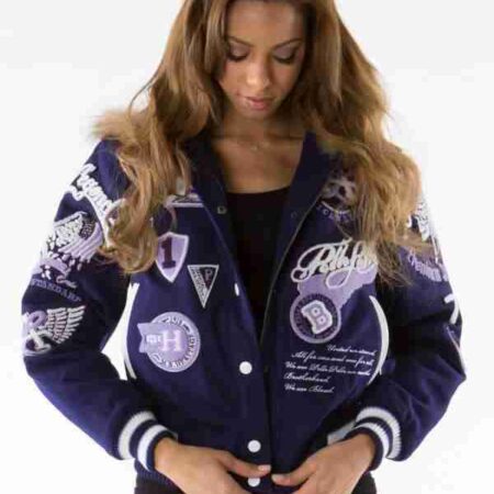 Pelle Pelle Women American Legend Purple Hooded Jacket