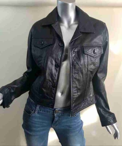 Pelle Pelle Womens Black Leather Moto Jacket