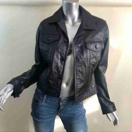 Pelle Pelle Womens Black Leather Moto Jacket