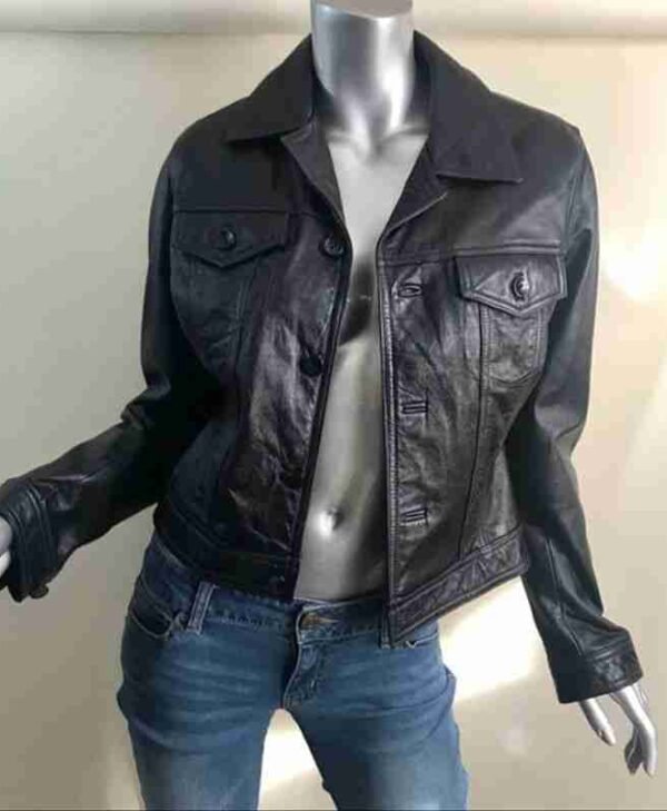 Pelle Pelle Womens Black Leather Moto Jacket