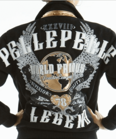 Pelle Pelle World Famous Legend Black Varsity Jacket