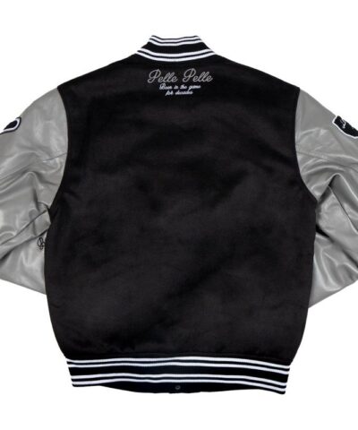 Pelle Pelle World Famous Wool Black Grey Varsity Jacket