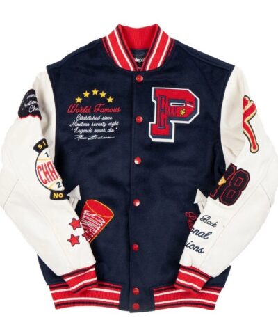 Pelle Pelle World Famous Wool and Leather Navy Jacket