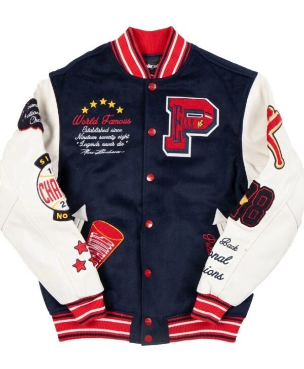 Pelle Pelle World Famous Wool and Leather Navy Jacket