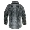 Persian Karakul Lamb Mink Gray Fur Collar Jacket Back