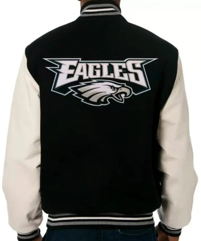 Philadelphia Eagles Varsity Black White Jacket