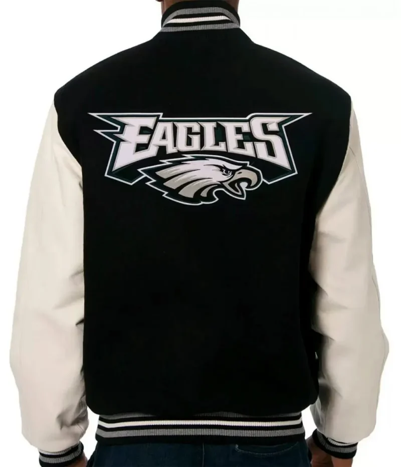 Philadelphia Eagles Varsity Black White Jacket