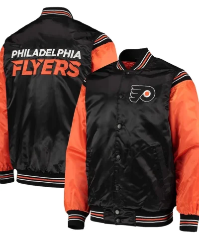 Philadelphia Flyers Orange and Black Satin Jacket