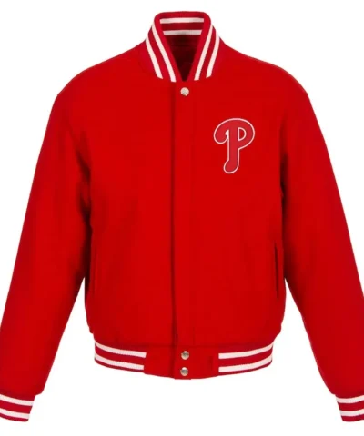 Philadelphia Phillies Red Letterman Wool Jacket