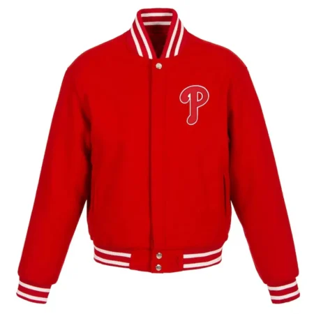 Philadelphia Phillies Red Letterman Wool Jacket