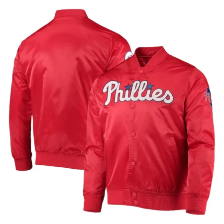 Philadelphia Phillies Wordmark Satin Red Jacket