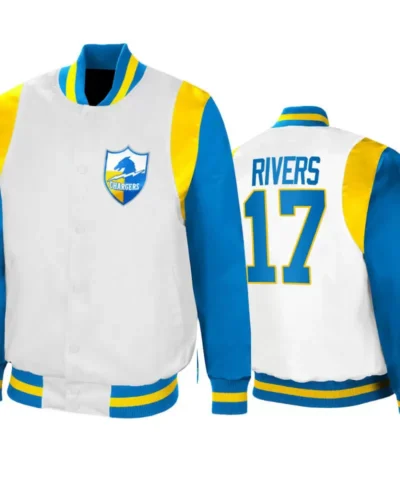 Philip Rivers Los Angeles Chargers White Satin Jacket