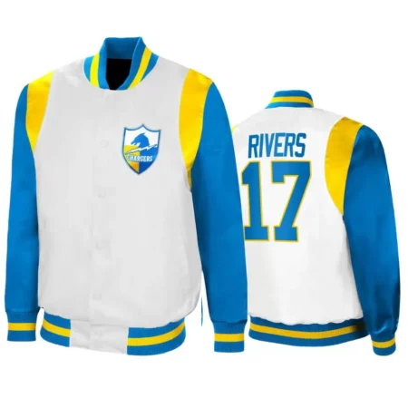 Philip Rivers Los Angeles Chargers White Satin Jacket