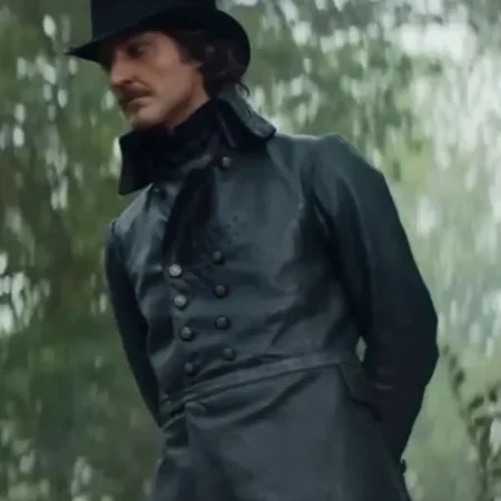 Pierre Niney The Count of Monte Cristo Leather Coat For Sale 1