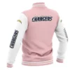 Pink Los Angeles Chargers NFL Baseball Varsity Jacket