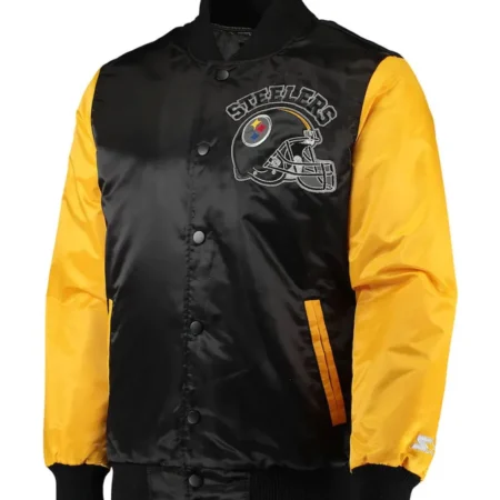 Pittsburgh Steelers Satin Black and Yellow Jacket