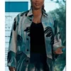 Queen Latifah The Equalizer S05 Palm Leaf Print Cotton Coat