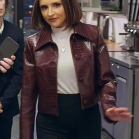 Rachael Cook Sisterhood Inc Crocodile Brown Jacket For Sale