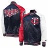 Reliever Minnesota Twins Navy Red Satin Jacket