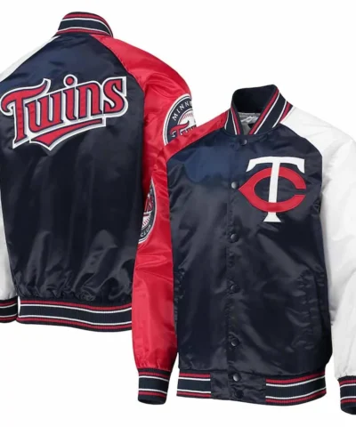 Reliever Minnesota Twins Navy Red Satin Jacket