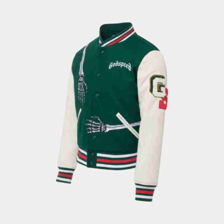 Rod Godspeed Skull Green Varsity Jacket