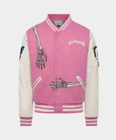 Rod Godspeed Skull Varsity Pink Jacket
