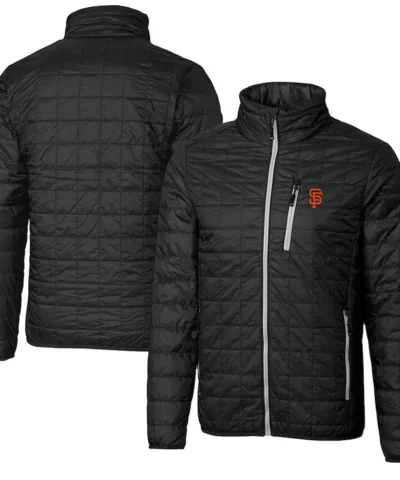 SF Giants Puffer Full Zip Black Jacket