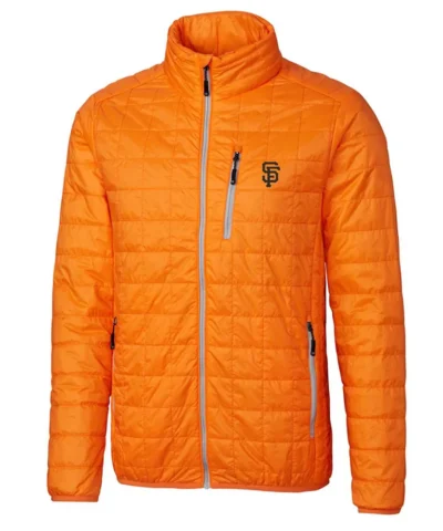 SF Giants Puffer Full Zip Orange Jacket