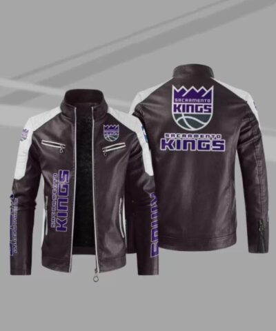 Sacramento Kings NBA Block Leather Jacket