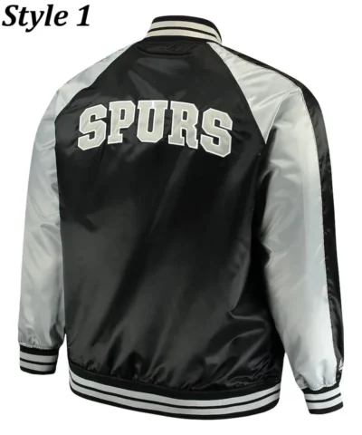 San Antonio Spurs Grey Black Satin Jackets