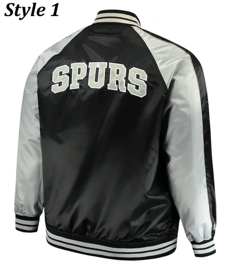 San Antonio Spurs Grey Black Satin Jackets