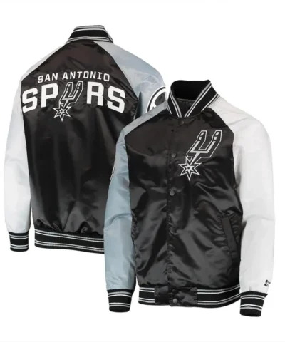 San Antonio Spurs Reliever Raglan Varsity Satin Jacket