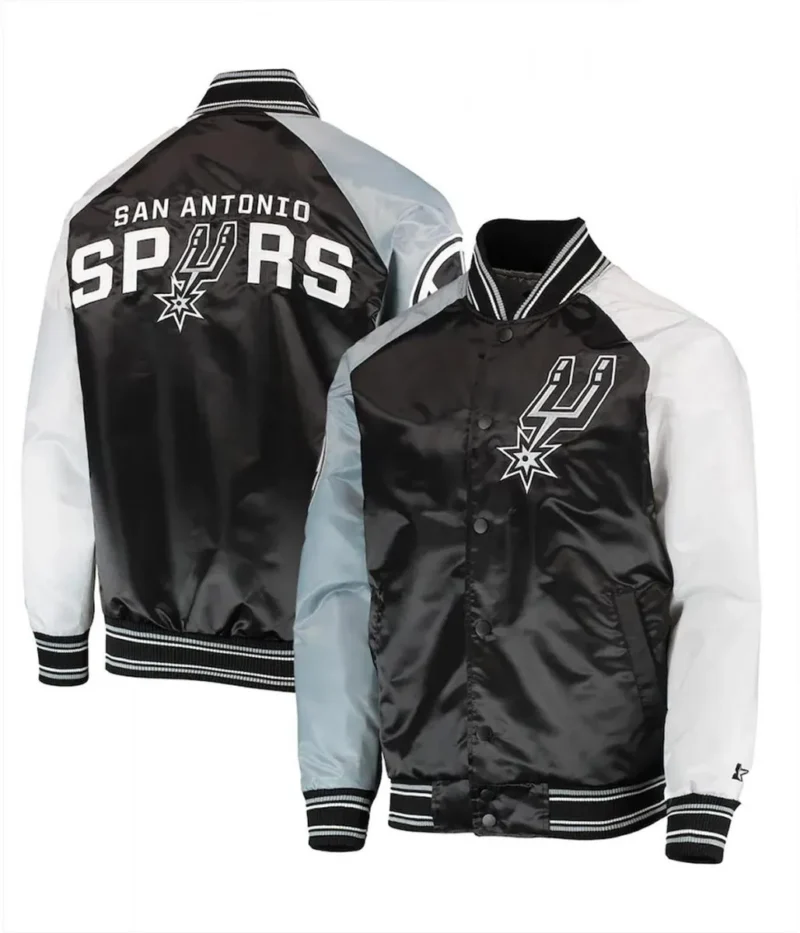San Antonio Spurs Reliever Raglan Varsity Satin Jacket