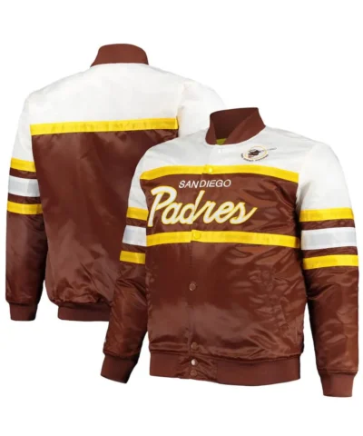 San Diego Padres Full Snap Satin Coaches Jacket