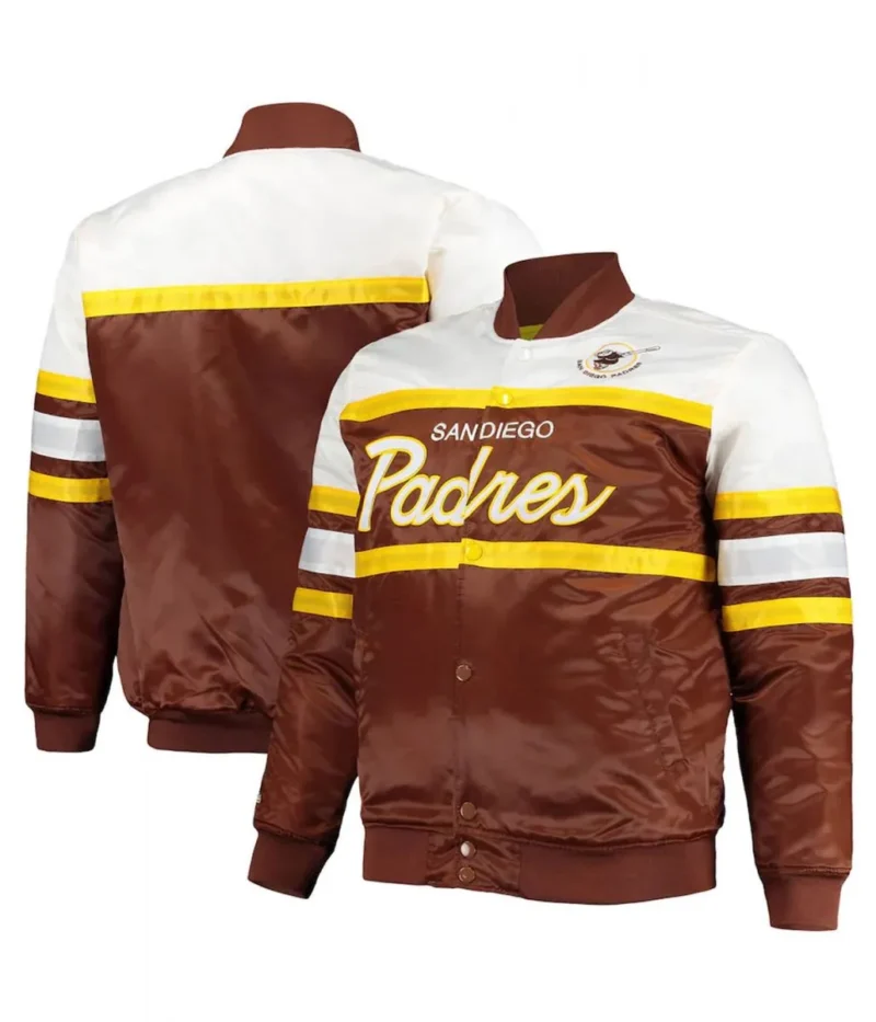 San Diego Padres Full Snap Satin Coaches Jacket