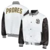 San Diego Padres Full Snap White Satin Jacket