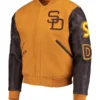 San Diego Padres Full Zip Logo Brown Varsity Jacket