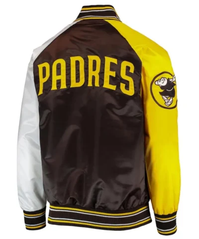 San Diego Padres Raglan Reliever Satin Varsity Jackets