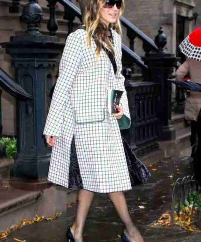 Sarah Jessica Parker Checkered Coat